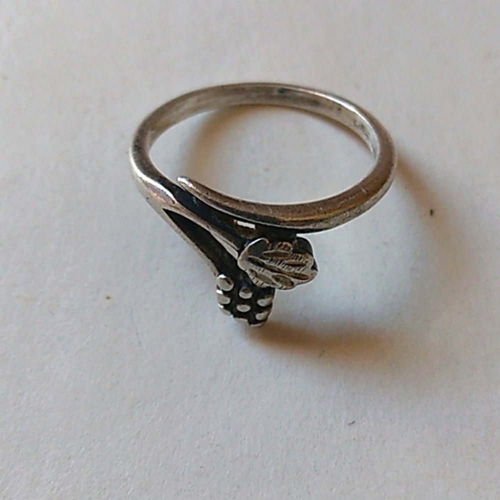 Silver black hills gold ring
